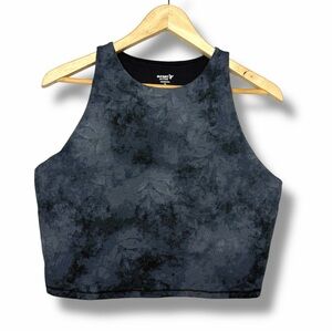 Old Navy Light Support PowerChill Longline Crop Top Sports Bra Palm Print XL